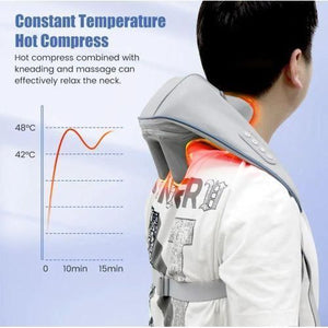 Châle de massage cervical électrique, sans fil, aste, portable, métropolitain, pétrissage du cou, masseur chaud