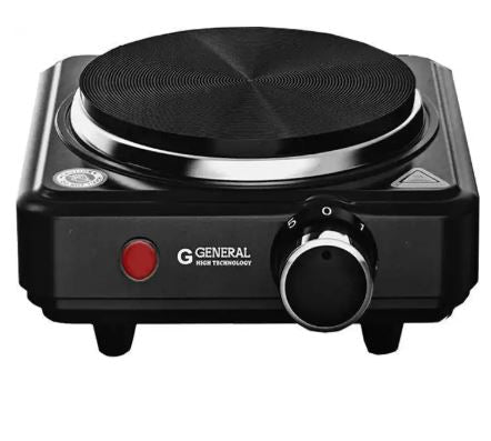 Plaque de cuisson - 1 feu électrique - 500W - Noir - 16x14 cm